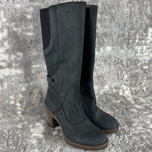 El Naturalista | Dark Gray Tall Eco Friendly Heeled Boots